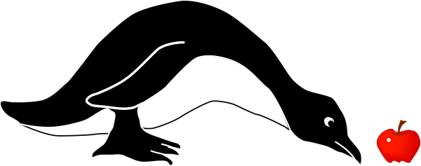 The black and white cartoon shows a turtle with an apple on its back resting next to it.