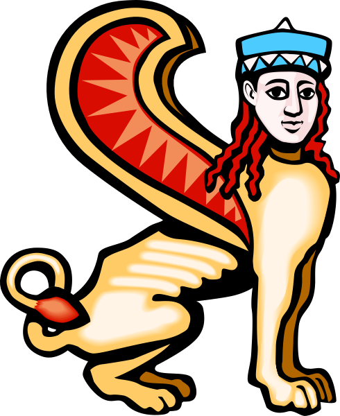 The image shows a cartoon depiction of an animal with human features wearing what appears to be ancient Egyptian attire; it has long hair styled in dreadlocks, is adorned with jewelry around its neck and ears, wears a headdress that resembles traditional pharaonic headgear.
