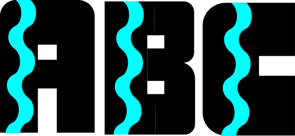 The image shows a series of blue waves with white peaks against a gray background.