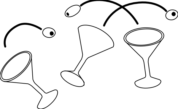 The black and white cartoon shows three ovals with eyes on a dark background representing feet walking away from each other towards an unseen destination in space.