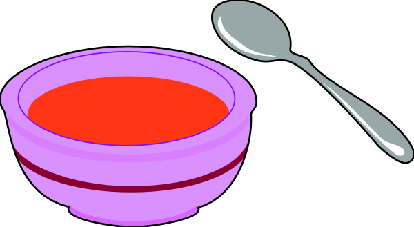 The image shows a spoon with an ice cream scoop design on it floating above what appears to be water under a gray sky background.