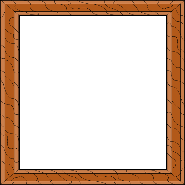 The image shows a square with an orange border featuring abstract swirls inside it against a black background.