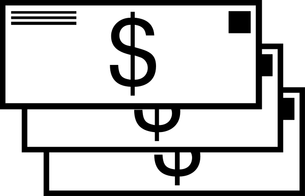 The black and white pixelated graphic shows a money bag with "$10" written on it next to another smaller image of "5".