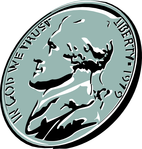 The image shows a penny with an embossed profile of George Washington on it to its left side against black backgrounds in two different sizes: one larger than the other.