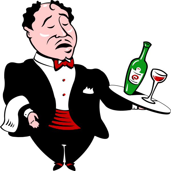 The cartoon depicts a man dressed as James Bond sitting at a table with two wine glasses on it; he is holding his head in both hands while looking downward, suggesting exhaustion or defeat.