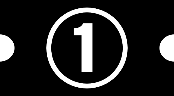 The image shows a black number "1" with white text on it that reads 'ONE'.