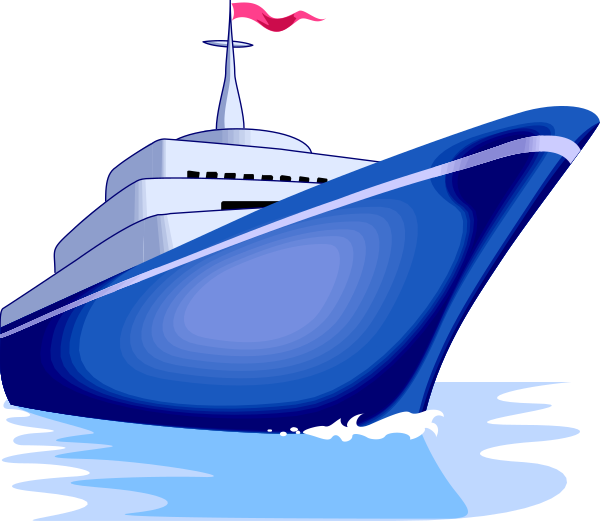 The image shows a blue boat on water with waves around it under an overcast sky at nighttime.