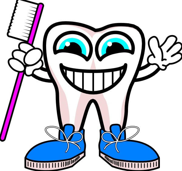 The cartoon depicts a person holding toothbrushes with their hands outstretched as if offering them to someone else; there is also an image of shoes in front of this figure's feet.