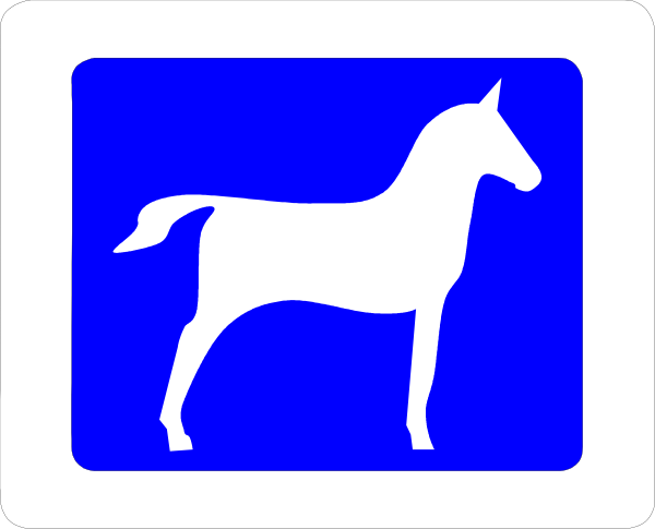 The image shows a blue sign with an icon of a horse on it to its left side, indicating equestrian facilities such as stables or riding schools; next to this is another smaller white square containing text that reads "Horse" in black letters and below it there's the number 10. To the right of these two elements are three more squares with numbers: one has a picture of an arrow pointing upwards, labeled as 'Up', which could be indicating directions or elevation; another square shows a horse galloping to its left side under what appears to be rain