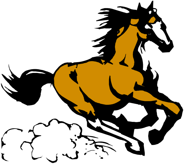 The image shows a black silhouette of an equestrian jumping over obstacles with their horse against a white background.