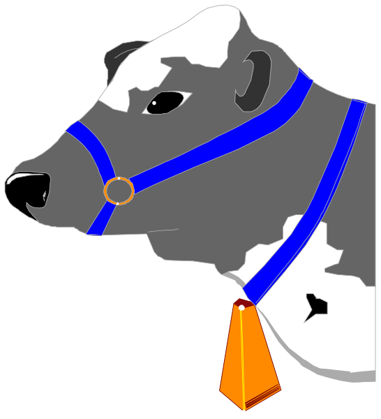 The image shows a cartoon of an animal wearing a blue mask with straps over its eyes and nose, resembling human protective gear against pollution or disease; it has white fur on top half of body, black spots below that area, gray ears pointed upwards at sides, two small horns above the head, large dark eye patches around each eye. The animal is wearing a blue collar with an orange tag and what appears to be a red tie hanging down from its neck; it has white whiskers on face.