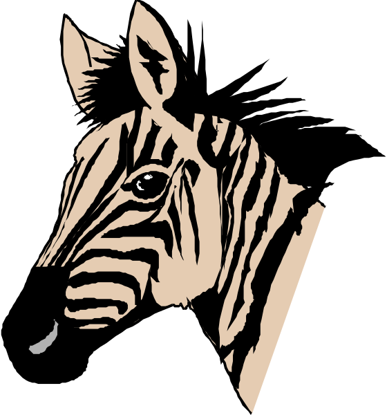 The black and white illustration features a zebra's head with its eyes closed against an unadorned background.