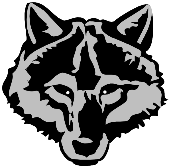 The black and white logo features a wolf's head with its ears perked up against an unseen background.