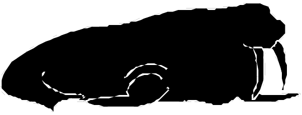 The black and white line drawing shows a car with two wheels visible on its left side against an indistinct background that does not provide any additional context about location or time of day.