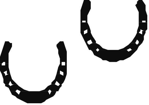 The image shows a black and white logo with three abstract shapes resembling stylized letters "U," "N" and "I."