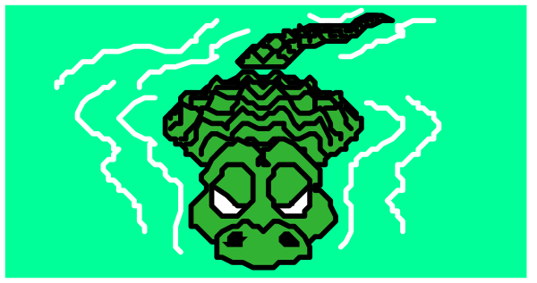 The image shows a cartoon of an alligator swimming underwater with its mouth open as if it's about to bite something; there is also text that reads "Alligators" in bold letters at the top and bottom, suggesting this might be part of a series or collection related to animals.