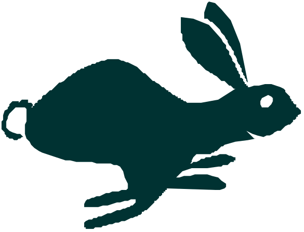The image shows a cartoon rabbit with large ears sitting on top of an egg that is placed inside another larger egg.