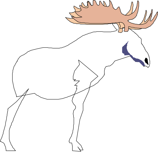 The image shows a cartoon of an animal with antlers flying through space against a black background.