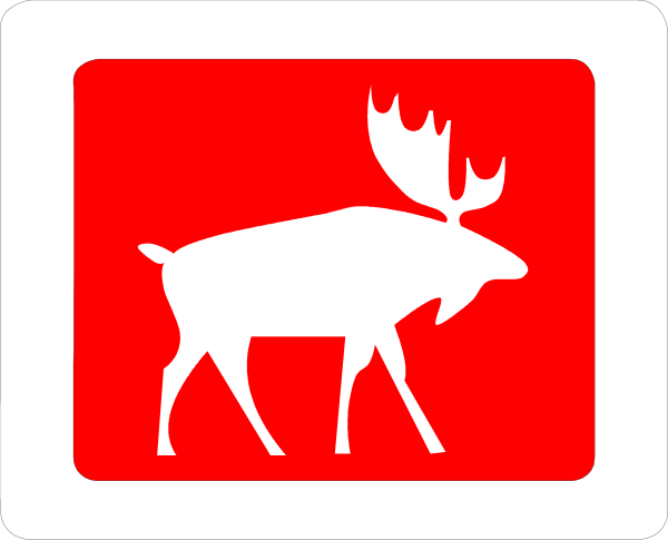 The image shows a red deer head logo on top of an icon depicting two antlers with white spots against a black background to its left side; below this is another smaller emblem featuring what appears to be a stylized animal, possibly representing wildlife or nature conservation, and the text "Wildlife" in bold letters.