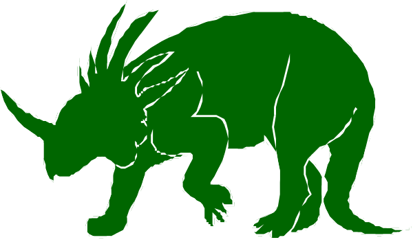 The image shows a green dinosaur standing on its hind legs with an upright posture against a black background.