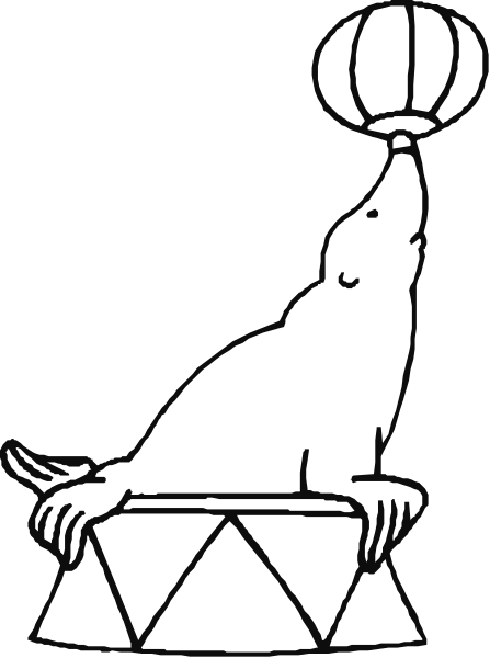The black and white illustration shows a dog sitting on top of an object that resembles a chair with wheels; above it is a small balloon-like structure containing what appears to be a face inside, suggesting some form of decorative item being blown up or inflated by the wind.