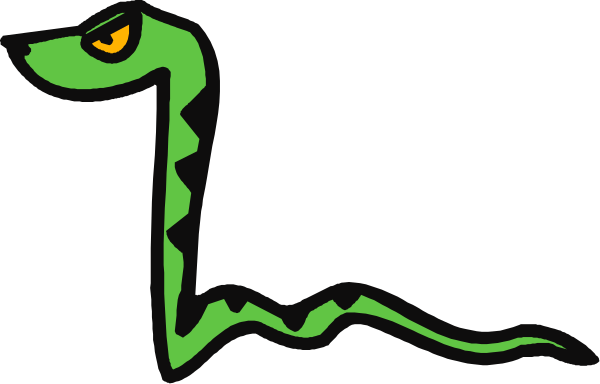 The image shows a cartoon of an alligator with its mouth open against a black background.