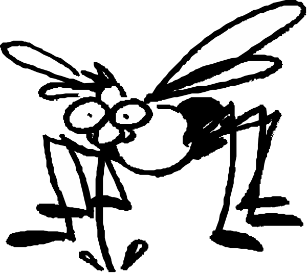 The black and white silhouette of a cartoon character with an exaggeratedly large head is shown against a dark background in this clip-art image.