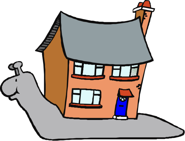 The illustration depicts a cartoon house with two windows on its front side under an overcast sky at nighttime; there is no visible text in this image.