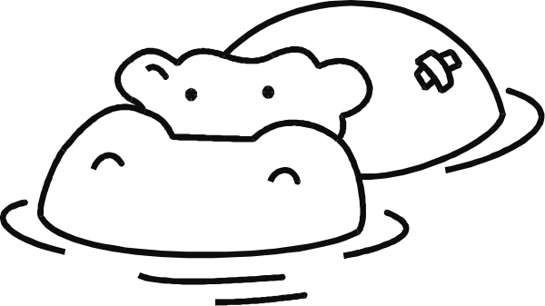The black and white cartoon shows two frogs sitting on a lily pad floating near each other with water around them in what appears to be an outdoor pond environment during daylight hours.