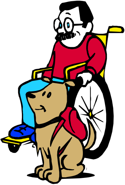The cartoon shows a man riding on an adult tricycle with his dog standing behind him; both characters appear to be in motion outdoors during daylight hours.