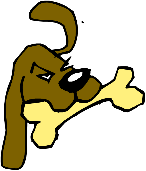 The image shows a cartoon dog with its tongue sticking out against a black background.