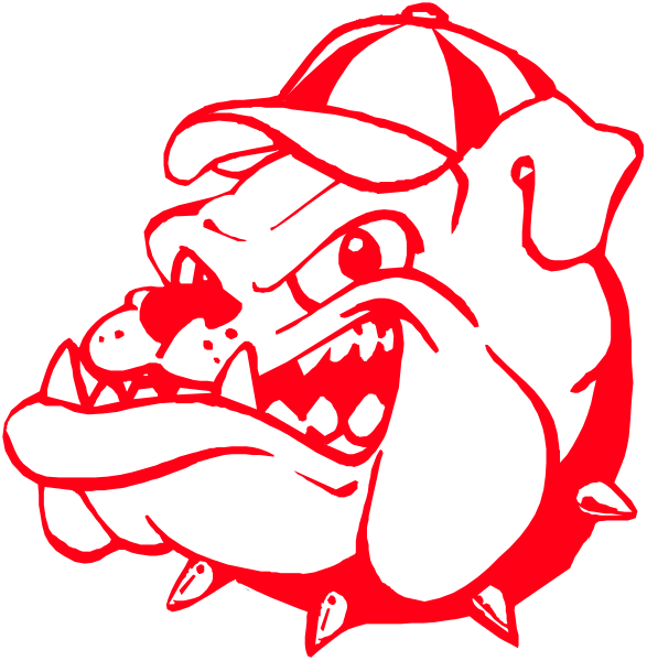 The image shows two different logos of a dog's head with an angry expression on its face; both feature red accents around the eyes to emphasize their fierceness.