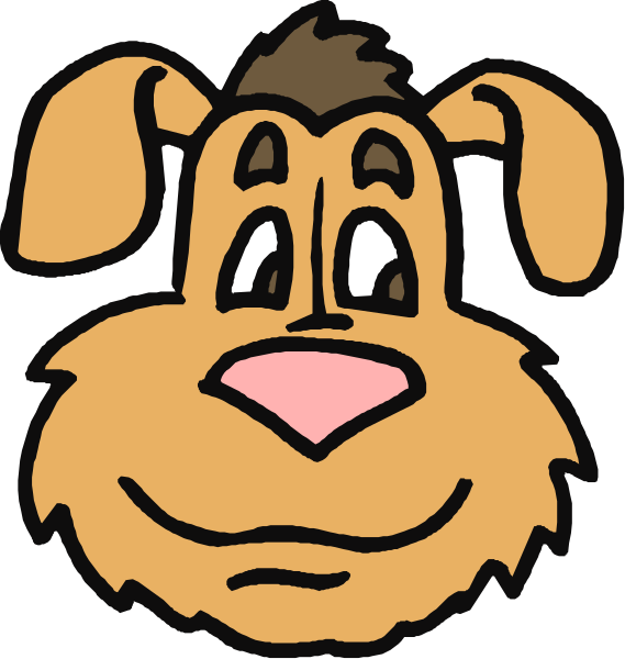 The image shows a cartoon dog with big eyes looking surprised next to another smaller picture of an animated character that appears to be smiling at it.