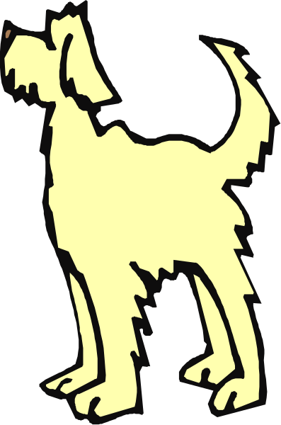The black and white dog logo on a gray background with no other elements present.