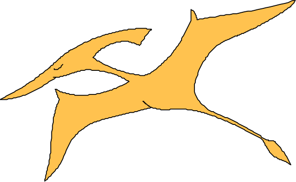 The image shows a black silhouette of an eagle with its wings spread against a yellow background on what appears to be a banner-like structure in front of it.