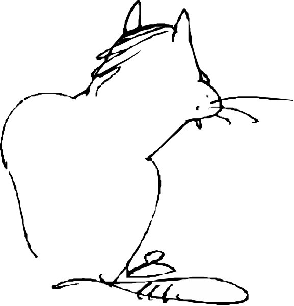 The black silhouette of a person standing with their arms outstretched against an indistinct background.