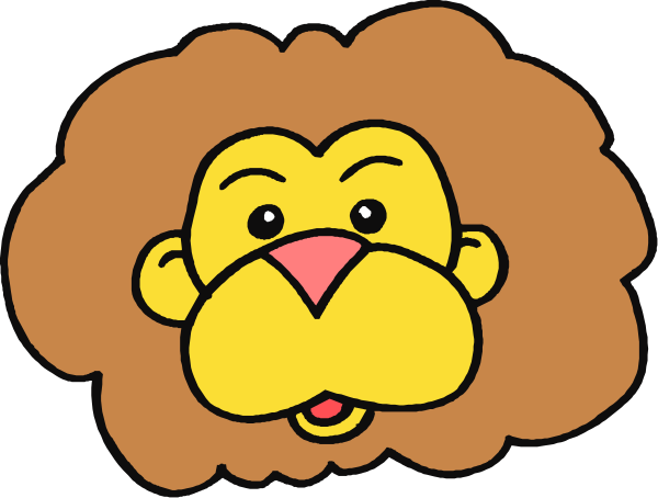 The image shows a cartoon lion with an exaggerated expression on its face next to another smaller character that appears surprised or shocked by it.