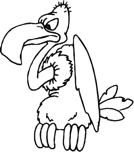 The image shows a cartoon parrot with an open beak sitting on its perch inside what appears to be a cage.