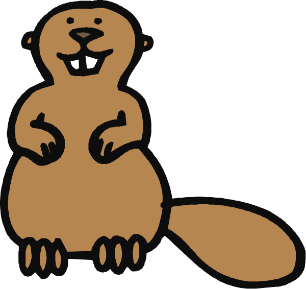 The image shows two cartoon beavers sitting on a surface with their arms crossed over each other's chests; one is facing left while the other faces right.