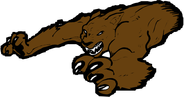 The image shows a cartoon of an animated wolf with its mouth open as if growling at something off-screen.