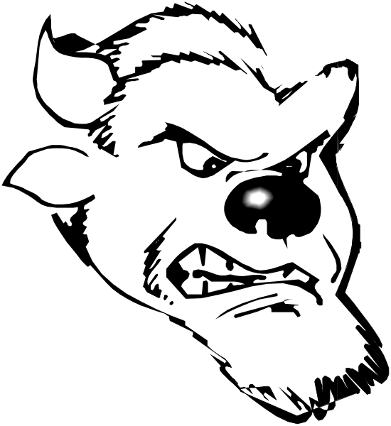 The black and white silhouette of a cartoon character with an angry expression is shown against two different backgrounds: on top it's dark grey, below light brown.