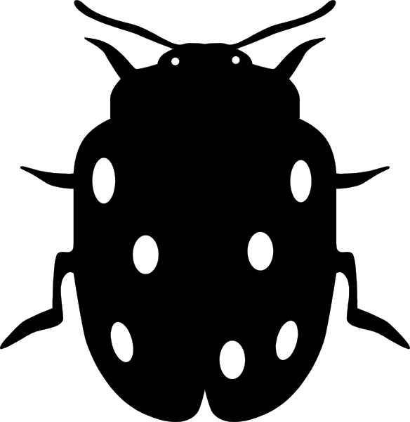 The image shows a black silhouette of an animal with spots against two different backgrounds: on top is white, while below it's darker in color.