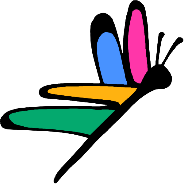 The image shows a colorful butterfly with wings spread out against a white background.