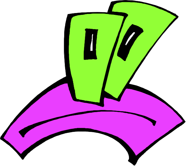 The image shows a cartoon of two purple characters with green hair on either side of an abstract design that resembles a smiley face in black ink against white background.