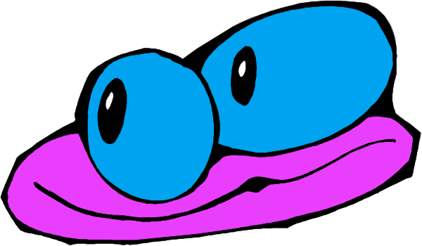 The image shows a cartoon of an anthropomorphic blue snail with purple eyes sitting on top of what appears to be a piece of paper that has been folded into a book-like shape.