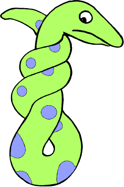 The image shows a cartoon of an octopus with spots on its body coiled around what appears to be a snake-like creature that is also spotted in color.