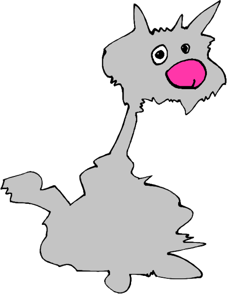 The image shows a cartoon of an animal that resembles a dog with humanoid features standing upright on two legs in front of what appears to be a map background.