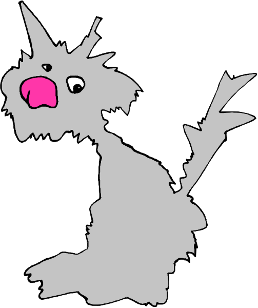 The image shows a cartoon of an animal with two ears standing upright on its hind legs next to what appears to be text that reads "Pokémon."