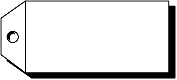 The image shows a simple black and white line drawing of an object that resembles a missile with two fins on either end, one at each extreme tip, suggesting motion through space.