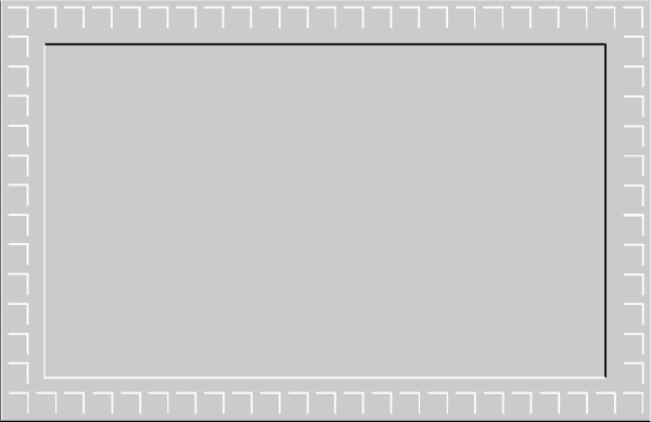 The image shows a simple gray floor plan of an interior space with white lines indicating walls and doors; there is no text present in this clip-art illustration.